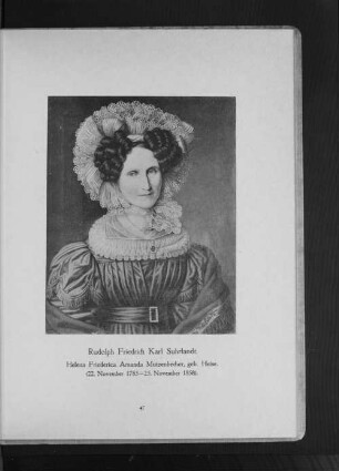 Helena Friederica Amanda Mutzenbecher, geb. Heise. (22. November 1785 - 25. November 1858)