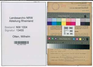 Entnazifizierung Wilhelm Otten , geb. 16.04.1898 (Postschaffner)
