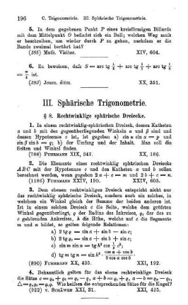 § 8. Rechtwinklige sphärische Dreiecke (4).