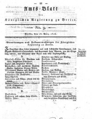 No. 9, 18. März 1818