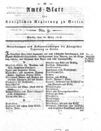 No. 9, 18. März 1818