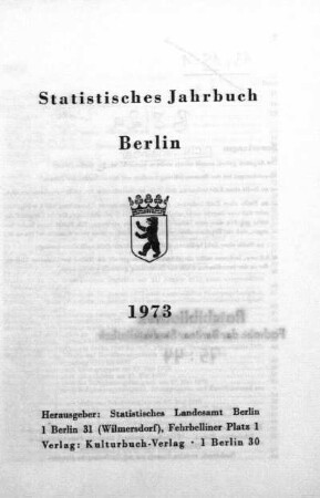 1973: Statistisches Jahrbuch