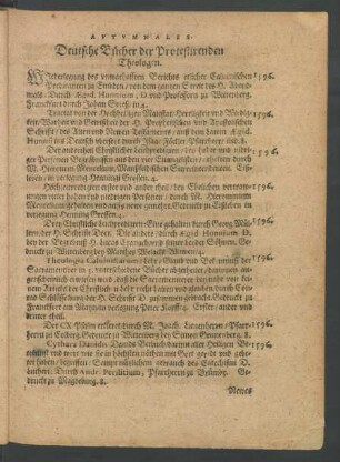 Deutsche Bücher der Protestirenden Theologen.