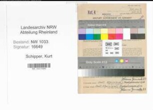 Entnazifizierung Kurt Schipper , geb. 21.03.1897 (Polizist)