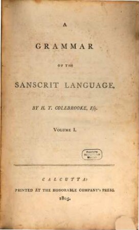 A grammar of the Sanscrit language, 1