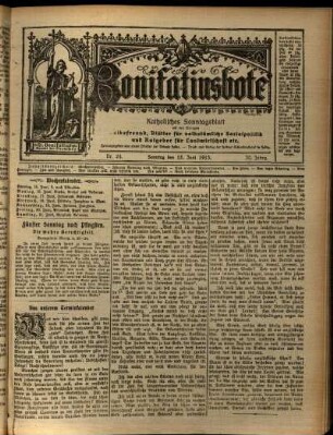 Erste Ausgabe vom Sonntag, den 15. Juni 1913.