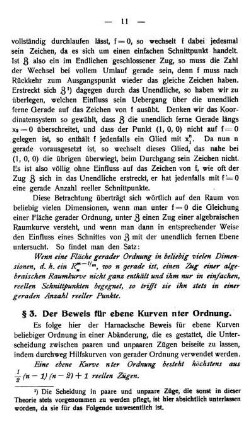 § 3 Der Beweis für ebene Kurven nter Ordnung.