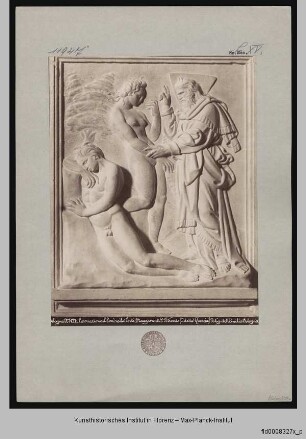 Hauptportal von San Petronio : Reliefs am linken Pilaster : Erschaffung Evas