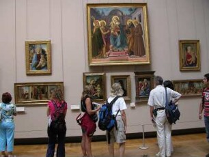Museum Louvre, Bereich italienische Malerei, Touristen