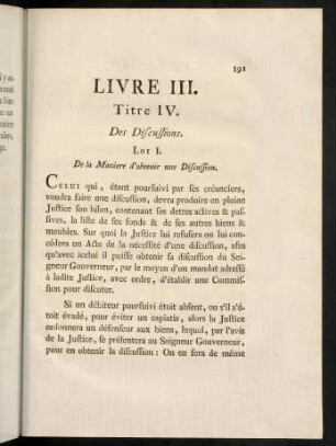 191-209, Titre IV.
