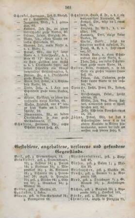 Gestohlene, angehaltene, verlorene und gefundene Gegenstände