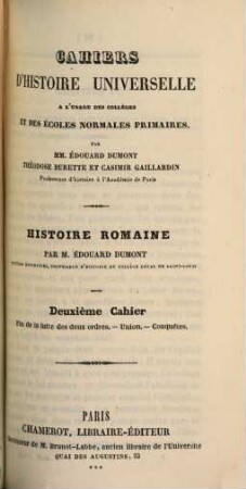 Histoire Romaine, 2. Fin de la lutte des deux ordres. Union. Conquêtes