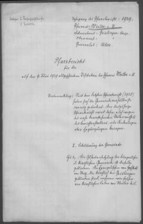 Weiler/Helfenstein: Pfarrbericht 1929