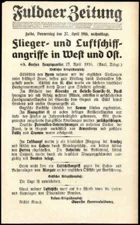 Ausgabe vom Donnerstag, den 27. April 1916.