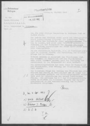 Erzingen: Inspektionsbericht 1962