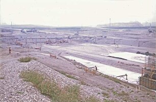 Bau der Schleuse der Staustufe Iffezheim/Rhein