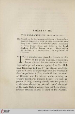 Capter III. The Pre-Raphaelite Brotherhood