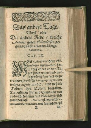 Das andere Tage-Werck ... [Cap. IX. - Cap. XI.]