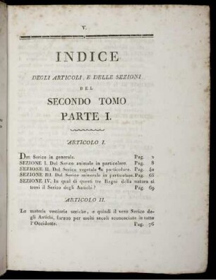 Indice Degli Articoli, E Delle Sezioni Del Secondo Tomo