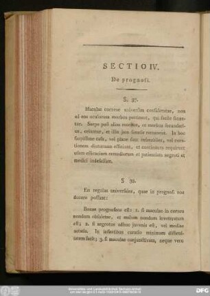 Sectio IV. De prognosi.