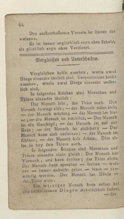 Vergleichen und Unterscheiden