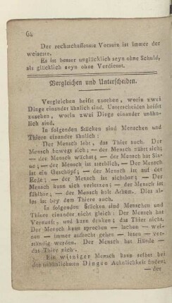 Vergleichen und Unterscheiden