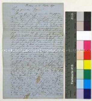 Feldpostbrief von Joseph Köchling aus dem Deutsch-Französischen Krieg an seine Eltern über die Besatzung von Sedan, den Alltag in der belagerten Stadt und in der Armee