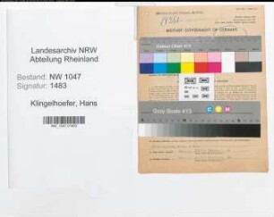 Entnazifizierung Hans Klingelhoefer , geb. 08.02.1900 (Lehrer)