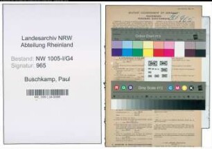 Entnazifizierung Paul Buschkamp , geb. 04.09.1920 (Techn.Zeichner)