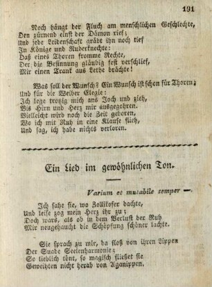 Ein Lied im gewöhnlichen Ton
