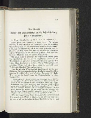 Elfter Abschnitt. Kämpfe des Schulkonvents um die Aufrechthaltung seiner Schulordnung.