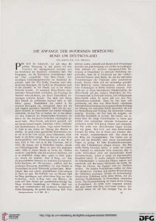 Die Anfänge der modernen Bewegung rund um Deutschland