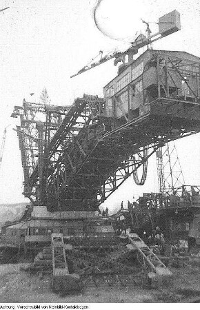 Lauchhammer. Braunkohletagebau. Bagger - Reparaturarbeiten, 1957/59
