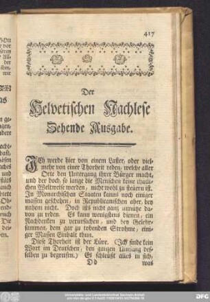 Zehende Ausgabe.