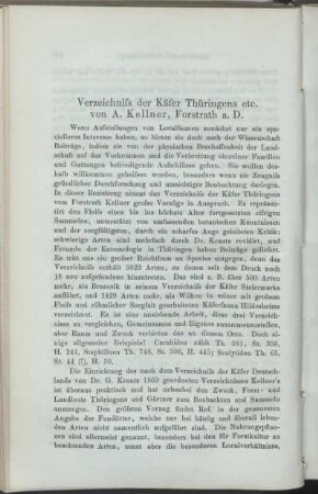 Verzeichniss der Käfer Thüringens etc.