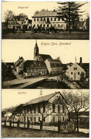 Krögis. Erbgericht, Kirche, Gasthof