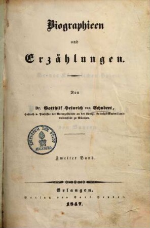Biographien und Erzählungen. 2