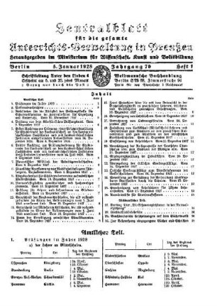 Prüfungen im Jahre 1928 : [Amtlicher Teil]