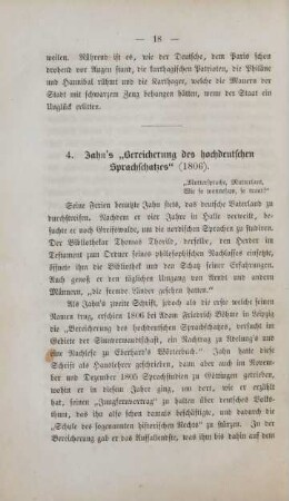4. Jahn's "Bereicherung des hochdeutschen Sprachschatzes" (1806)