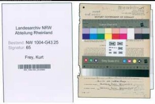 Entnazifizierung Kurt Frey , geb. 08.06.1897 (Kaufm.Angestellter)