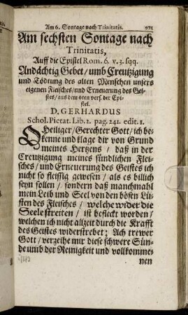 Am sechsten Sontage nach Trinitatis.