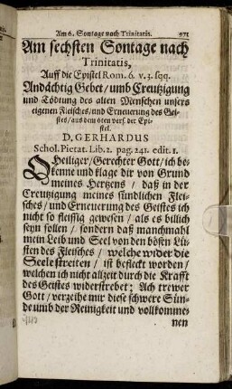 Am sechsten Sontage nach Trinitatis.