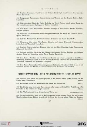 Skulpturen aus Elfenbein, Holz etc. (Nr. 482-526)