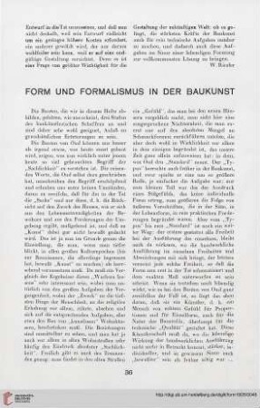 3: Form und Formalismus in der Baukunst