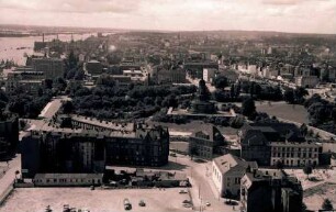 Hamburg: Blick von der Michaeliskirche auf Reeperbahn