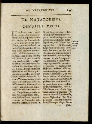 De Natatoribus. Discursus XXVIII.