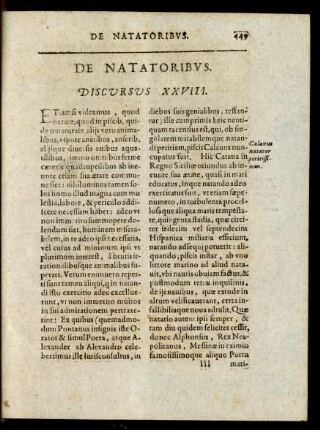 De Natatoribus. Discursus XXVIII.