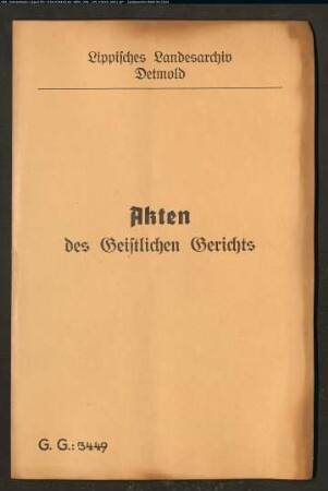 Willibald Meier zu Asemissen (Amt Oerlinghausen) gegen den Schullehrer Stork (Storch) in Asemissen, wegen einer Gerüchte-Verbreitung