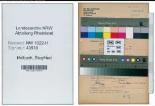 Entnazifizierung Siegfried Halbach , geb. 00.00.0000 ()