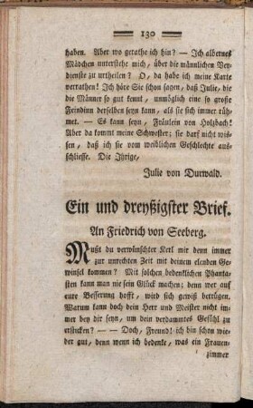 Ein und dreyßigster Brief - Vierzigster Brief